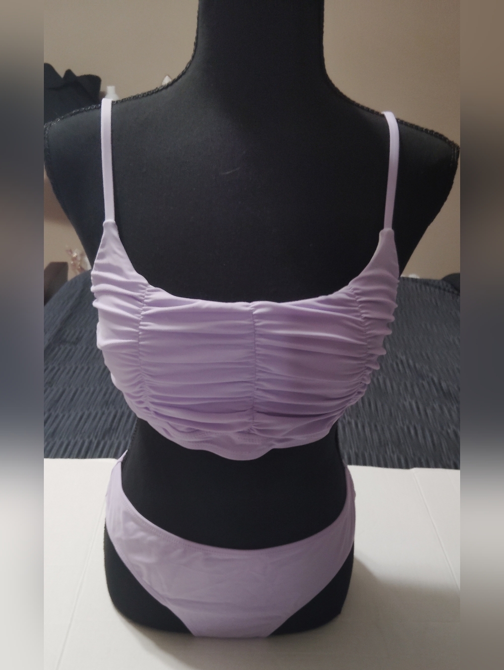 Lilac Ruched Bikini Set